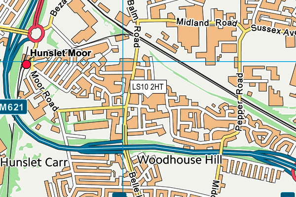 LS10 2HT map - OS VectorMap District (Ordnance Survey)
