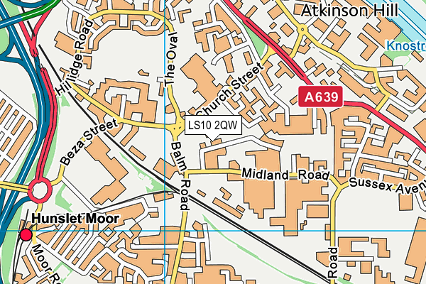 LS10 2QW map - OS VectorMap District (Ordnance Survey)