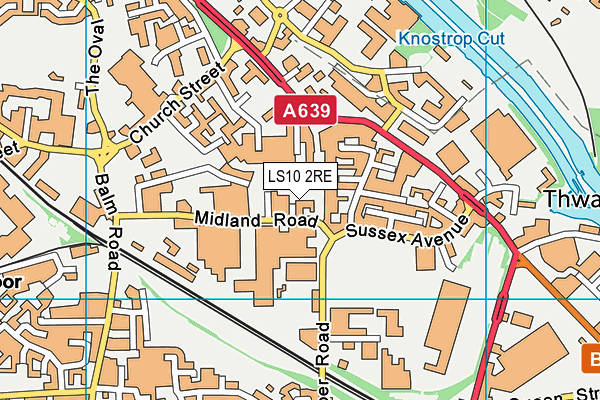 LS10 2RE map - OS VectorMap District (Ordnance Survey)