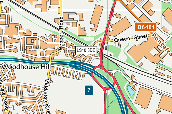 LS10 3DE map - OS VectorMap District (Ordnance Survey)