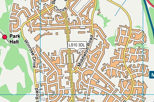 LS10 3DL map - OS VectorMap District (Ordnance Survey)