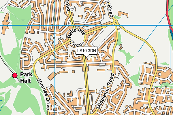 LS10 3DN map - OS VectorMap District (Ordnance Survey)