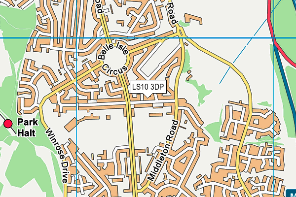 LS10 3DP map - OS VectorMap District (Ordnance Survey)