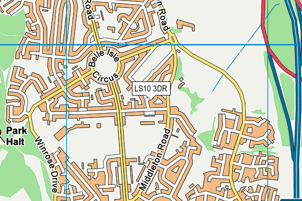 LS10 3DR map - OS VectorMap District (Ordnance Survey)