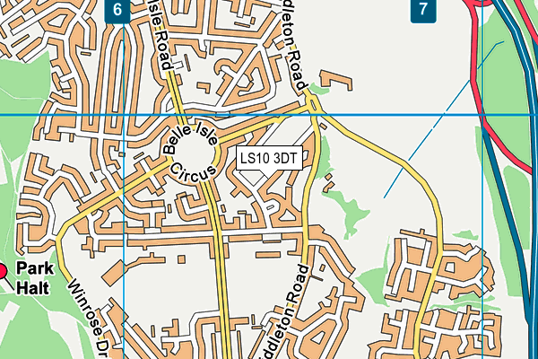 LS10 3DT map - OS VectorMap District (Ordnance Survey)