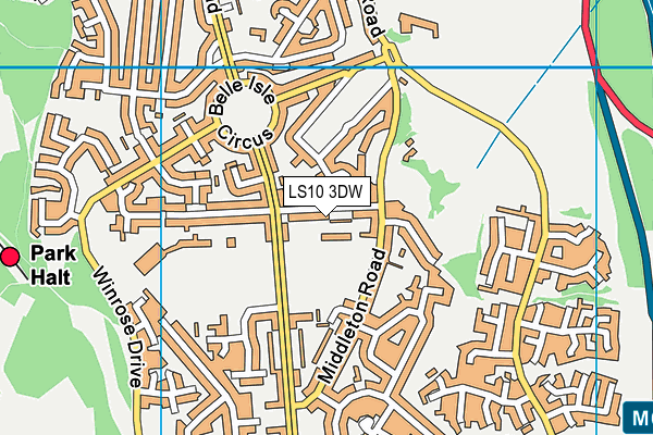 LS10 3DW map - OS VectorMap District (Ordnance Survey)