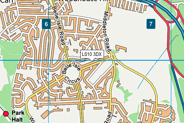 LS10 3DX map - OS VectorMap District (Ordnance Survey)