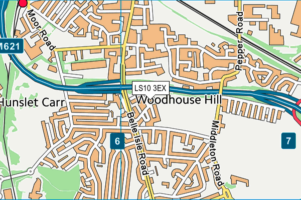 LS10 3EX map - OS VectorMap District (Ordnance Survey)
