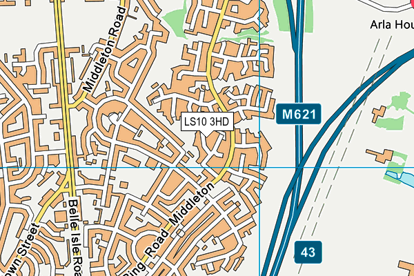 LS10 3HD map - OS VectorMap District (Ordnance Survey)