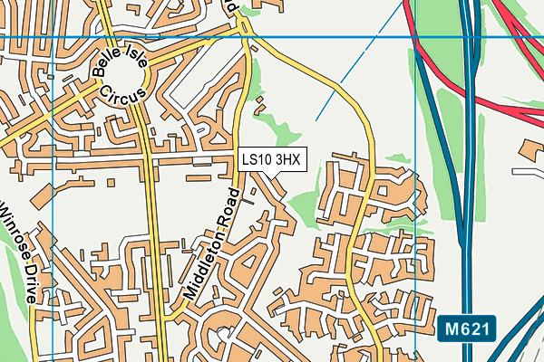 LS10 3HX map - OS VectorMap District (Ordnance Survey)