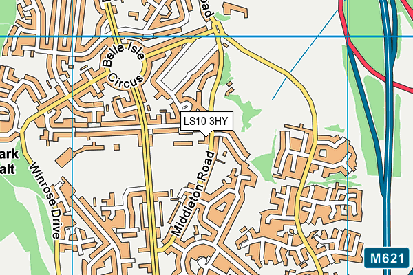 LS10 3HY map - OS VectorMap District (Ordnance Survey)