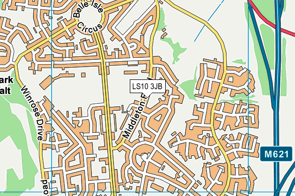 LS10 3JB map - OS VectorMap District (Ordnance Survey)