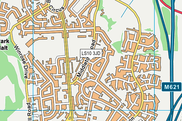 LS10 3JD map - OS VectorMap District (Ordnance Survey)