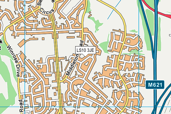 LS10 3JE map - OS VectorMap District (Ordnance Survey)