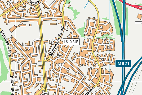 LS10 3JF map - OS VectorMap District (Ordnance Survey)