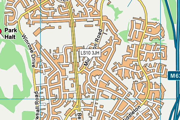 LS10 3JH map - OS VectorMap District (Ordnance Survey)