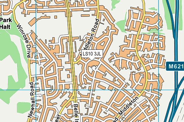 LS10 3JL map - OS VectorMap District (Ordnance Survey)