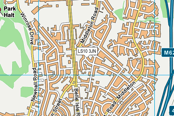LS10 3JN map - OS VectorMap District (Ordnance Survey)