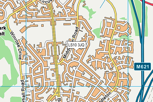 LS10 3JQ map - OS VectorMap District (Ordnance Survey)