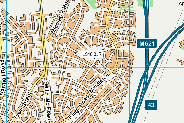 LS10 3JR map - OS VectorMap District (Ordnance Survey)
