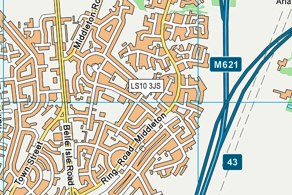 LS10 3JS map - OS VectorMap District (Ordnance Survey)