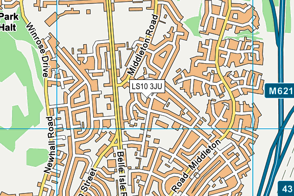 LS10 3JU map - OS VectorMap District (Ordnance Survey)