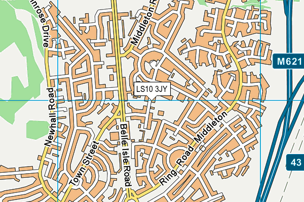 LS10 3JY map - OS VectorMap District (Ordnance Survey)