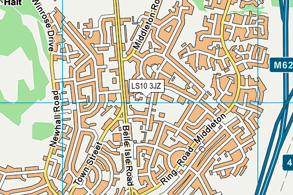 LS10 3JZ map - OS VectorMap District (Ordnance Survey)