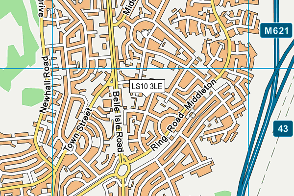 LS10 3LE map - OS VectorMap District (Ordnance Survey)