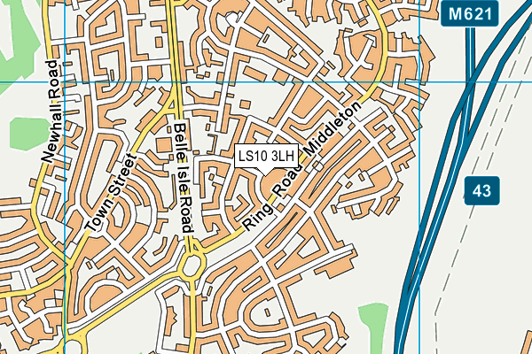 LS10 3LH map - OS VectorMap District (Ordnance Survey)