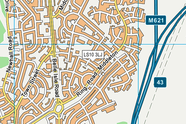 LS10 3LJ map - OS VectorMap District (Ordnance Survey)
