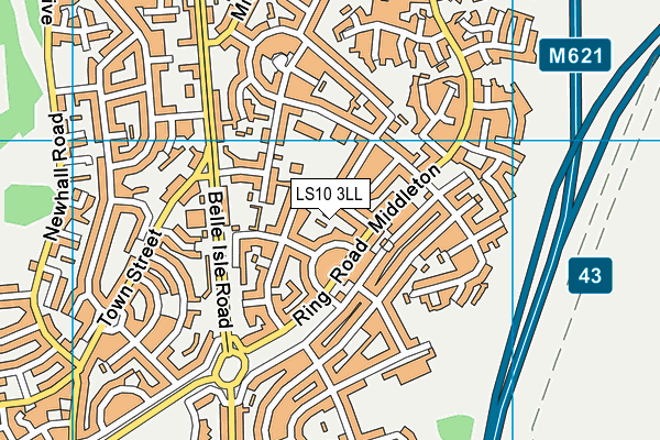 LS10 3LL map - OS VectorMap District (Ordnance Survey)