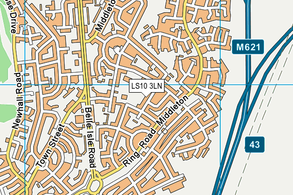 LS10 3LN map - OS VectorMap District (Ordnance Survey)