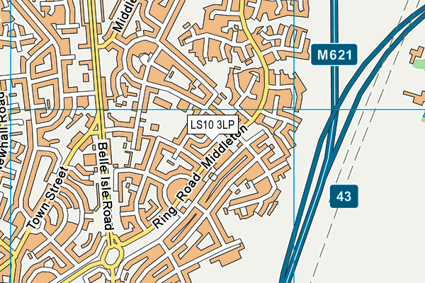 LS10 3LP map - OS VectorMap District (Ordnance Survey)