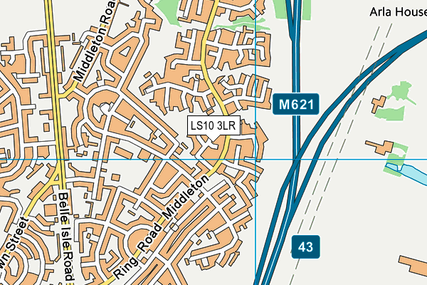 LS10 3LR map - OS VectorMap District (Ordnance Survey)