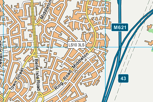 LS10 3LS map - OS VectorMap District (Ordnance Survey)