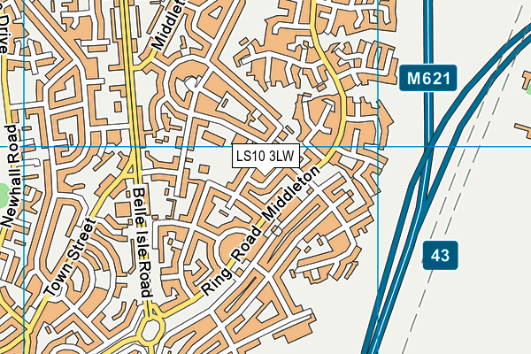 LS10 3LW map - OS VectorMap District (Ordnance Survey)