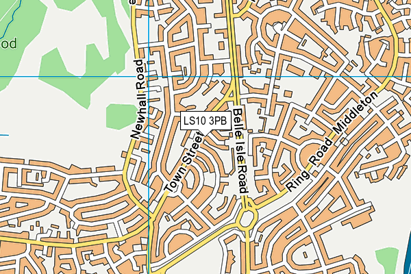 LS10 3PB map - OS VectorMap District (Ordnance Survey)