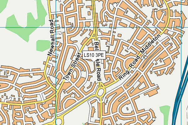 LS10 3PE map - OS VectorMap District (Ordnance Survey)