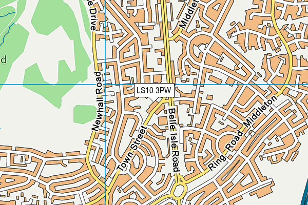 LS10 3PW map - OS VectorMap District (Ordnance Survey)