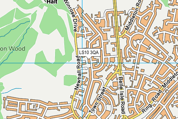 LS10 3QA map - OS VectorMap District (Ordnance Survey)
