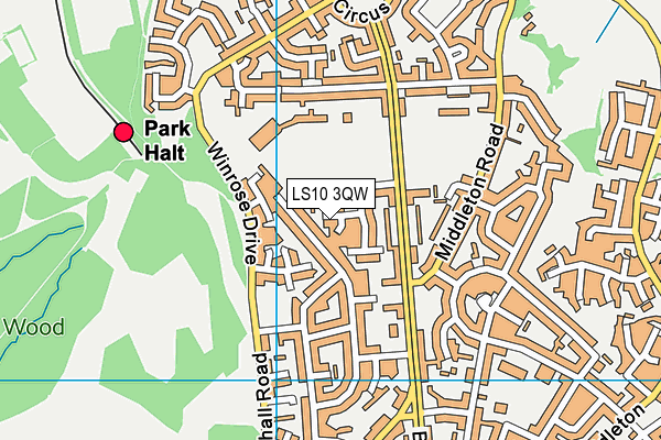 LS10 3QW map - OS VectorMap District (Ordnance Survey)