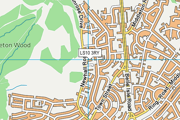 LS10 3RY map - OS VectorMap District (Ordnance Survey)