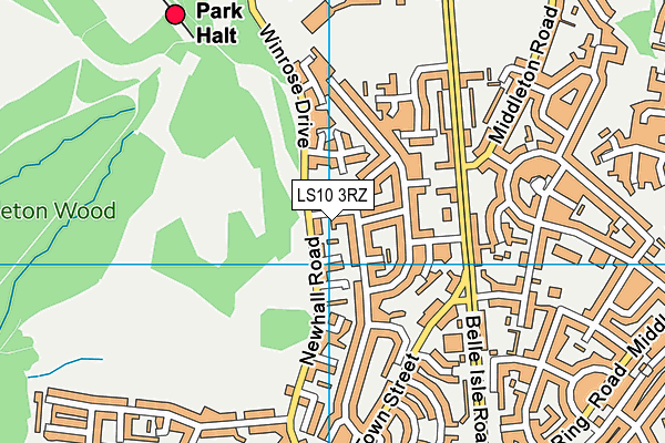 LS10 3RZ map - OS VectorMap District (Ordnance Survey)