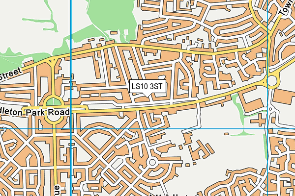 LS10 3ST map - OS VectorMap District (Ordnance Survey)