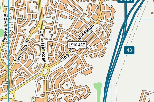 LS10 4AE map - OS VectorMap District (Ordnance Survey)