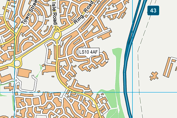 LS10 4AF map - OS VectorMap District (Ordnance Survey)