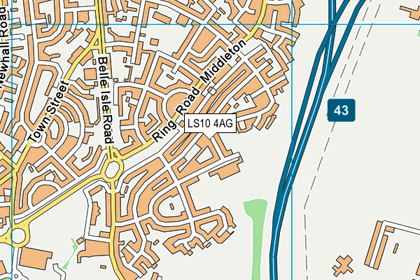 LS10 4AG map - OS VectorMap District (Ordnance Survey)