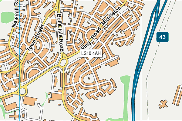 LS10 4AH map - OS VectorMap District (Ordnance Survey)