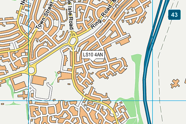 LS10 4AN map - OS VectorMap District (Ordnance Survey)